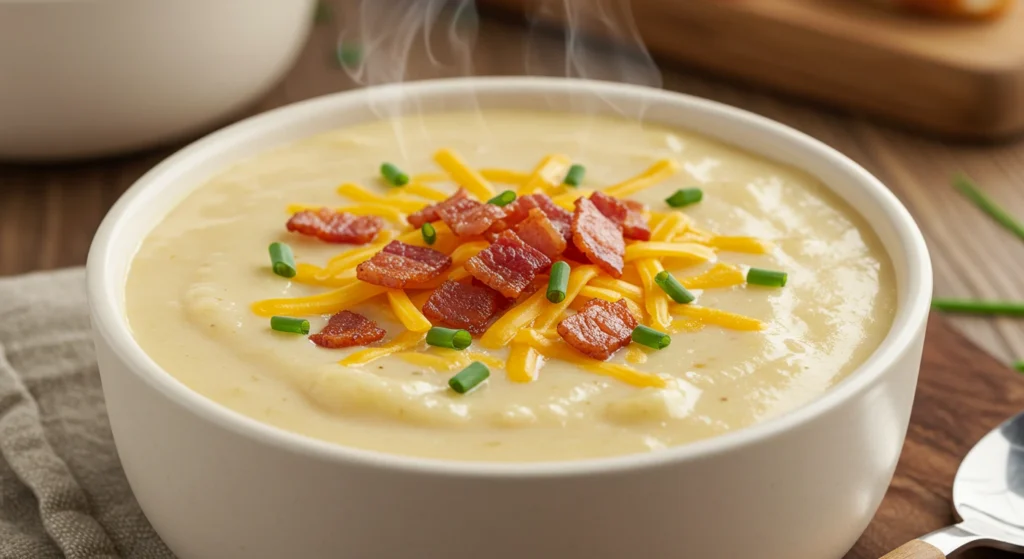 Creamy Loaded Baked Potato Soup: A Comforting Classic with Cheddar and Crispy Bacon